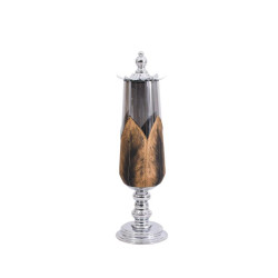 ΓΥΑΛΙΝΟ ΒΑΖΟ ΜΕ ΚΑΠΑΚΙ ΚΑΙ ΜΕΤΑΛΛΙΚΟ ΠΟΔΙ FL106 ΜΑΥΡΟ-ΑΣΗΜΙ ΧΡΩΜΑ 14x50εκ ΓΥΑΛΙΝΟ ΒΑΖΟ ΜΕ ΚΑΠΑΚΙ ΚΑΙ ΜΕΤΑΛΛΙΚΟ ΠΟΔΙ FL106 ΜΑΥΡΟ-ΑΣΗΜΙ ΧΡΩΜΑ 14x50εκ