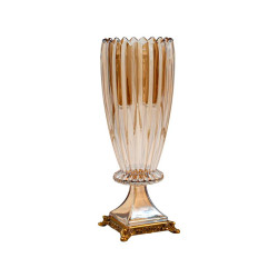 ΓΥΑΛΙΝΟ ΔΙΑΚΟΣΜΗΤΙΚΟ ΒΑΖΟ  FL201 AMBER ΧΡΩΜΑ 14x37εκ