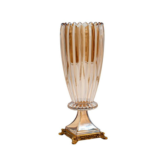 ΓΥΑΛΙΝΟ ΔΙΑΚΟΣΜΗΤΙΚΟ ΒΑΖΟ  FL201 AMBER ΧΡΩΜΑ 14x37εκ