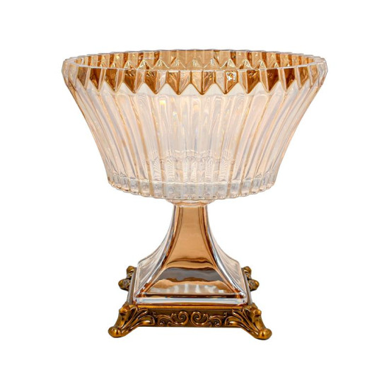 ΓΥΑΛΙΝΟ ΔΙΑΚΟΣΜΗΤΙΚΟ  FL1202 AMBER ΧΡΩΜΑ 25x23εκ