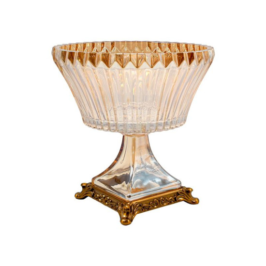 ΓΥΑΛΙΝΟ ΔΙΑΚΟΣΜΗΤΙΚΟ  FL1202 AMBER ΧΡΩΜΑ 25x23εκ