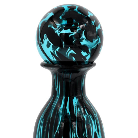 ΓΥΑΛΙΝΟ ΔΙΑΚΟΣΜΗΤΙΚΟ ΜΠΟΥΚΑΛΙ  FL1343 ΜΠΛΕ ANIMAL PRINT 13x34εκ