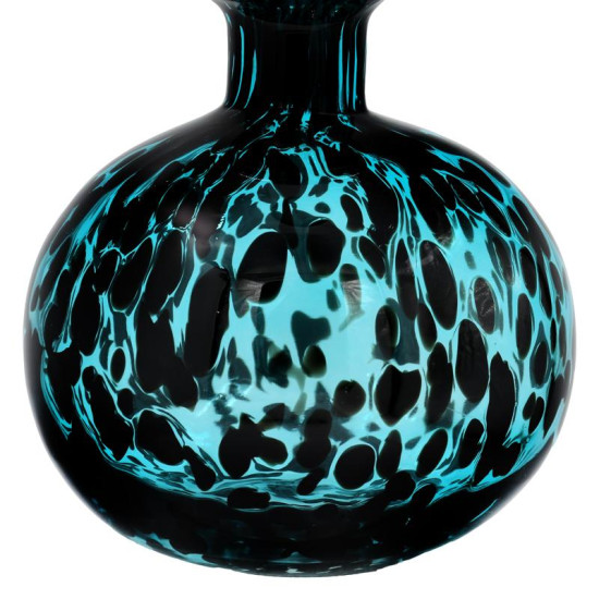 ΓΥΑΛΙΝΟ ΔΙΑΚΟΣΜΗΤΙΚΟ ΜΠΟΥΚΑΛΙ  FL1828 ΜΠΛΕ ANIMAL PRINT 17x21εκ