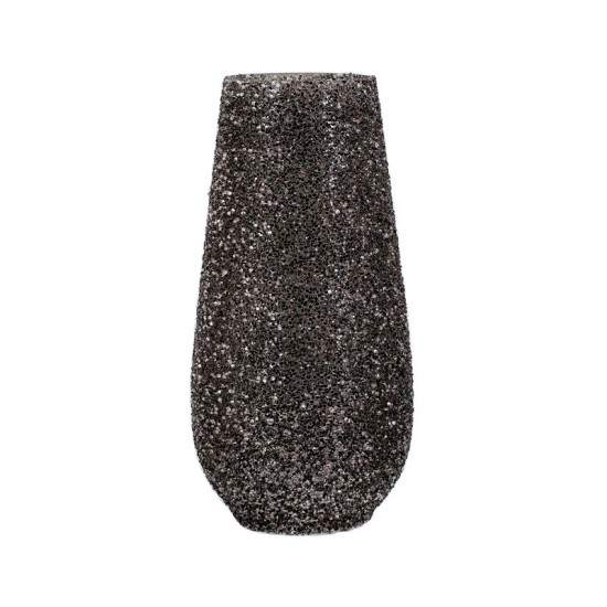 ΓΥΑΛΙΝΟ ΕΠΙΤΡΑΠΕΖΙΟ ΒΑΖΟ  Mosaic ΓΚΡΙ ΧΡΩΜΑ 18x36εκ