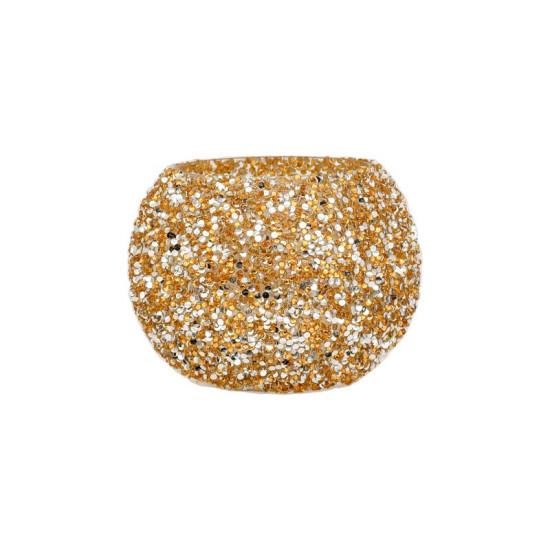 ΓΥΑΛΙΝΟ ΕΠΙΤΡΑΠΕΖΙΟ ΚΗΡΟΠΗΓΙΟ ΡΕΣΩ  Mosaic ΧΡΥΣΟ ΧΡΩΜΑ 13x10εκ