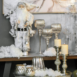 ΓΥΑΛΙΝΟ ΚΗΡΟΠΗΓΙΟ  FL1530 ΑΣΗΜΙ ΧΡΩΜΑ 19εκ