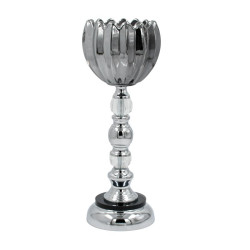 ΓΥΑΛΙΝO ΚΗΡΟΠΗΓΙO  FL188 ΜΑΥΡΟ-ΑΣΗΜΙ ΧΡΩΜΑ 12x35εκ ΓΥΑΛΙΝO ΚΗΡΟΠΗΓΙO  FL188 ΜΑΥΡΟ-ΑΣΗΜΙ ΧΡΩΜΑ 12x35εκ