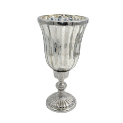 ΓΥΑΛΙΝΟ ΚΗΡΟΠΗΓΙΟ FL28123 ΑΣΗΜΙ ΧΡΩΜΑ 15x31εκ ΓΥΑΛΙΝΟ ΚΗΡΟΠΗΓΙΟ FL28123 ΑΣΗΜΙ ΧΡΩΜΑ 15x31εκ