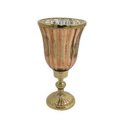 ΓΥΑΛΙΝΟ ΚΗΡΟΠΗΓΙΟ FL28123 ΧΡΥΣΟ ΧΡΩΜΑ 15x31εκ ΓΥΑΛΙΝΟ ΚΗΡΟΠΗΓΙΟ FL28123 ΧΡΥΣΟ ΧΡΩΜΑ 15x31εκ