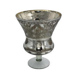 ΓΥΑΛΙΝΟ ΚΗΡΟΠΗΓΙΟ  FL8064 ΑΣΗΜΙ ΧΡΩΜΑ 19x25εκ