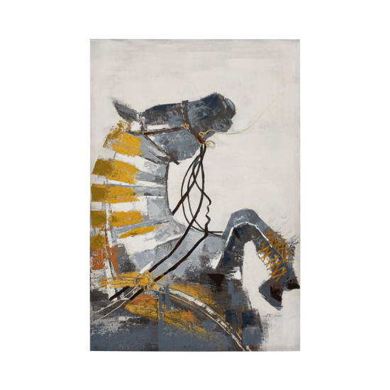 ΚΑΔΡΟ  Horse ΜΑΥΡΟ-ΜΠΕΖ-ΓΚΡΙ ΧΡΩΜΑ 120x3x80εκ