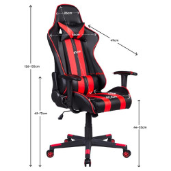 ΚΑΡΕΚΛΑ GAMING  SAR-12 ΜΑΥΡΟ-ΚΟΚΚΙΝΟ ΤΕΧΝΟΔΕΡΜΑ 64x53x135εκ ΚΑΡΕΚΛΑ GAMING  SAR-12 ΜΑΥΡΟ-ΚΟΚΚΙΝΟ ΤΕΧΝΟΔΕΡΜΑ 64x53x135εκ