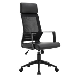 ΚΑΡΕΚΛΑ ΓΡΑΦΕΙΟΥ ΔΙΕΥΘΥΝΤΗ  FL19 ΜΑΥΡΟ ΤΕΧΝΟΔΕΡΜΑ 60x62x128εκ