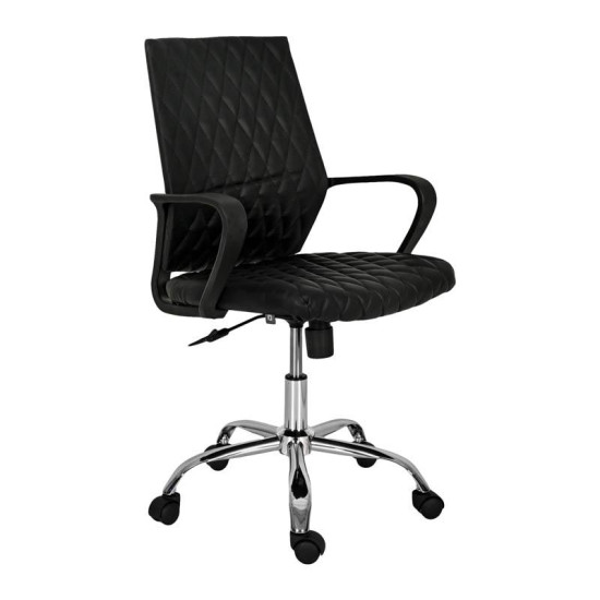 ΚΑΡΕΚΛΑ ΓΡΑΦΕΙΟΥ  5568 ΜΑΥΡΟ ΤΕΧΝΟΔΕΡΜΑ 59x61x95/105εκ