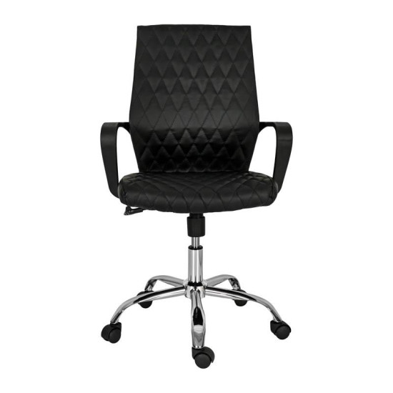 ΚΑΡΕΚΛΑ ΓΡΑΦΕΙΟΥ  5568 ΜΑΥΡΟ ΤΕΧΝΟΔΕΡΜΑ 59x61x95/105εκ