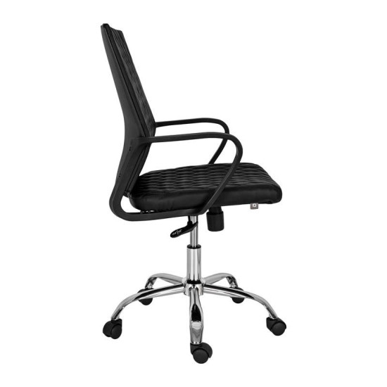 ΚΑΡΕΚΛΑ ΓΡΑΦΕΙΟΥ  5568 ΜΑΥΡΟ ΤΕΧΝΟΔΕΡΜΑ 59x61x95/105εκ