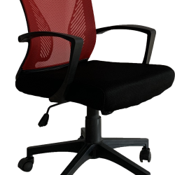 ΚΑΡΕΚΛΑ ΓΡΑΦΕΙΟΥ  FL05 ΚΟΚΚΙΝΗ ΠΛΑΤΗ-ΜΑΥΡΟ ΚΑΘΙΣΜΑ 57x65x90/100εκ prs