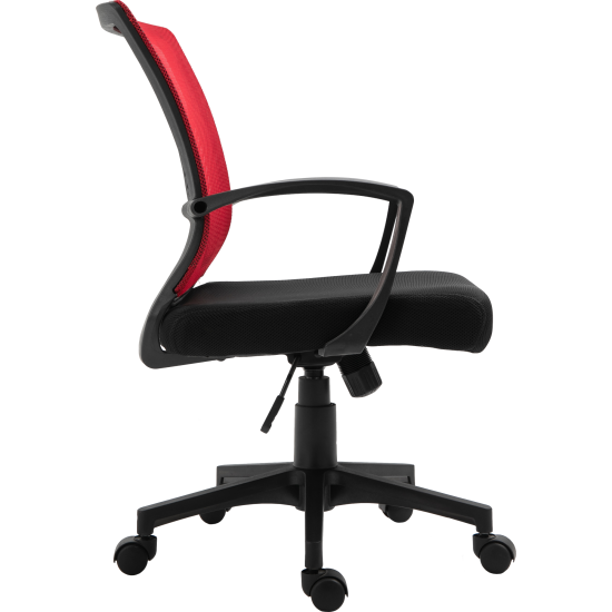 ΚΑΡΕΚΛΑ ΓΡΑΦΕΙΟΥ  FL05 ΚΟΚΚΙΝΗ ΠΛΑΤΗ-ΜΑΥΡΟ ΚΑΘΙΣΜΑ 57x65x90/100εκ prs