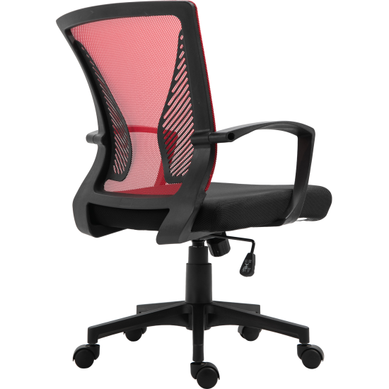 ΚΑΡΕΚΛΑ ΓΡΑΦΕΙΟΥ  FL05 ΚΟΚΚΙΝΗ ΠΛΑΤΗ-ΜΑΥΡΟ ΚΑΘΙΣΜΑ 57x65x90/100εκ prs