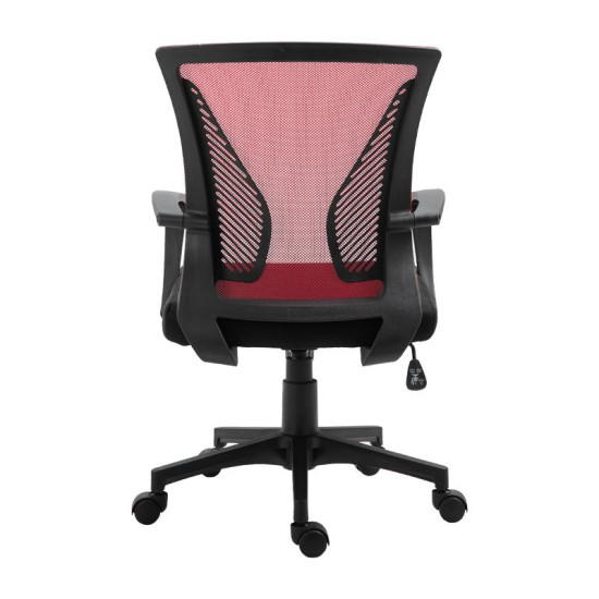 ΚΑΡΕΚΛΑ ΓΡΑΦΕΙΟΥ  FL05 ΚΟΚΚΙΝΗ ΠΛΑΤΗ-ΜΑΥΡΟ ΚΑΘΙΣΜΑ 57x65x90/100εκ prs