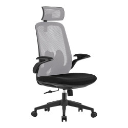 ΚΑΡΕΚΛΑ ΓΡΑΦΕΙΟΥ  FL286 ΓΚΡΙ ΠΛΑΤΗ-ΜΑΥΡΟ ΚΑΘΙΣΜΑ 62x63x123εκ