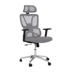 ΚΑΡΕΚΛΑ ΓΡΑΦΕΙΟΥ  FL335 ΓΚΡΙ ΠΛΑΤΗ-ΓΚΡΙ ΚΑΘΙΣΜΑ 64x62x130εκ