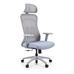 ΚΑΡΕΚΛΑ ΓΡΑΦΕΙΟΥ  FL408 ΓΚΡΙ ΥΦΑΣΜΑ ΓΚΡΙ ΣΚΕΛΕΤΟ 64x64x120-130εκ