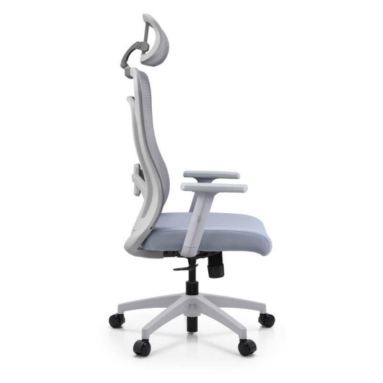 ΚΑΡΕΚΛΑ ΓΡΑΦΕΙΟΥ  FL408 ΓΚΡΙ ΥΦΑΣΜΑ ΓΚΡΙ ΣΚΕΛΕΤΟ 64x64x120-130εκ