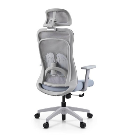 ΚΑΡΕΚΛΑ ΓΡΑΦΕΙΟΥ  FL408 ΓΚΡΙ ΥΦΑΣΜΑ ΓΚΡΙ ΣΚΕΛΕΤΟ 64x64x120-130εκ