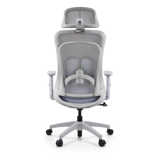 ΚΑΡΕΚΛΑ ΓΡΑΦΕΙΟΥ  FL408 ΓΚΡΙ ΥΦΑΣΜΑ ΓΚΡΙ ΣΚΕΛΕΤΟ 64x64x120-130εκ