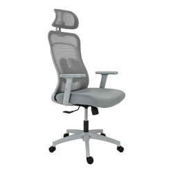 ΚΑΡΕΚΛΑ ΓΡΑΦΕΙΟΥ  FL408 ΓΚΡΙ ΥΦΑΣΜΑ ΓΚΡΙ ΣΚΕΛΕΤΟ 64x64x120-130εκ