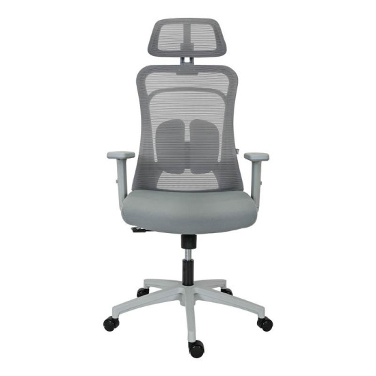 ΚΑΡΕΚΛΑ ΓΡΑΦΕΙΟΥ  FL408 ΓΚΡΙ ΥΦΑΣΜΑ ΓΚΡΙ ΣΚΕΛΕΤΟ 64x64x120-130εκ