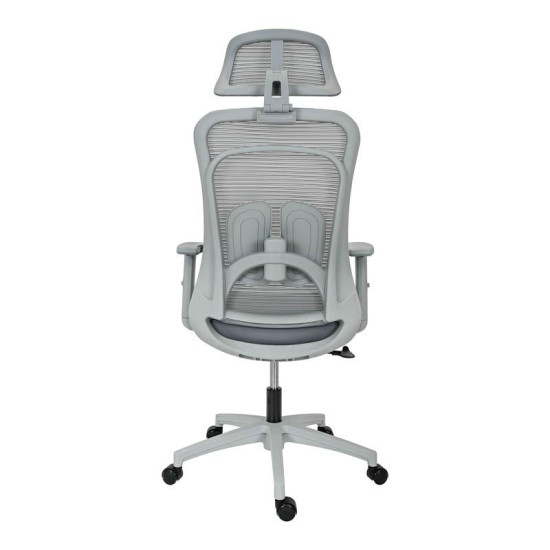 ΚΑΡΕΚΛΑ ΓΡΑΦΕΙΟΥ  FL408 ΓΚΡΙ ΥΦΑΣΜΑ ΓΚΡΙ ΣΚΕΛΕΤΟ 64x64x120-130εκ