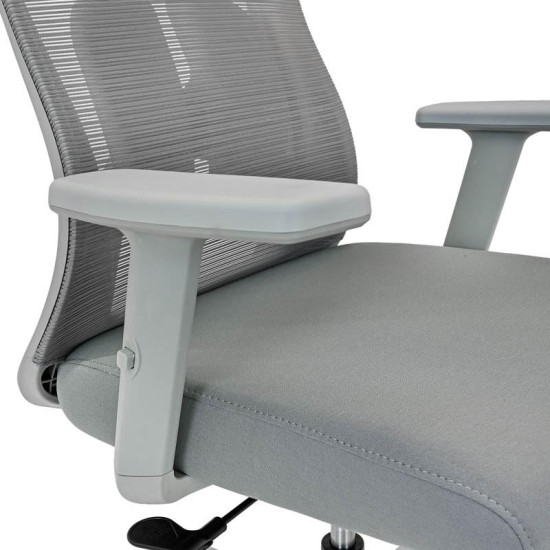 ΚΑΡΕΚΛΑ ΓΡΑΦΕΙΟΥ  FL408 ΓΚΡΙ ΥΦΑΣΜΑ ΓΚΡΙ ΣΚΕΛΕΤΟ 64x64x120-130εκ