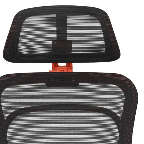 ΚΑΡΕΚΛΑ ΓΡΑΦΕΙΟΥ  FL408 ΜΑΥΡΟ ΥΦΑΣΜΑ ΚΟΚΚΙΝΟ ΣΚΕΛΕΤΟ 64x64x120-130εκ