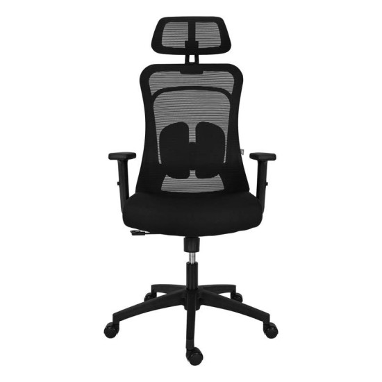 ΚΑΡΕΚΛΑ ΓΡΑΦΕΙΟΥ  FL408 ΜΑΥΡΟ ΥΦΑΣΜΑ ΜΑΥΡΟ ΣΚΕΛΕΤΟ 64x64x120-130εκ