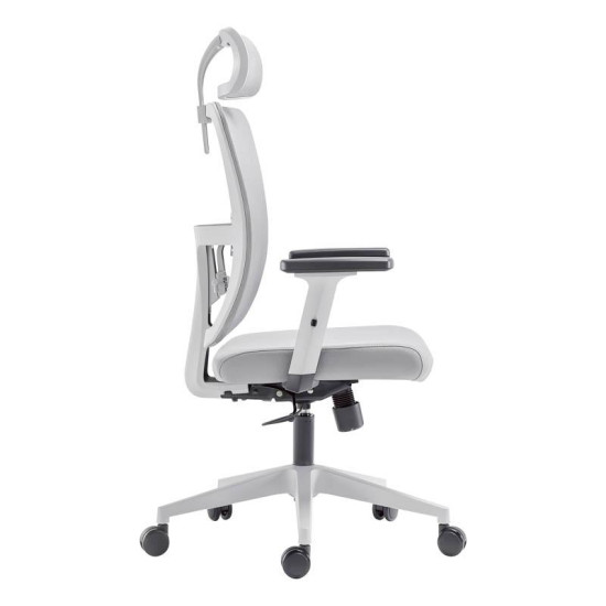 ΚΑΡΕΚΛΑ ΓΡΑΦΕΙΟΥ  FL9088 ΓΚΡΙ ΠΛΑΤΗ-ΓΚΡΙ ΚΑΘΙΣΜΑ 60x60x119-129εκ