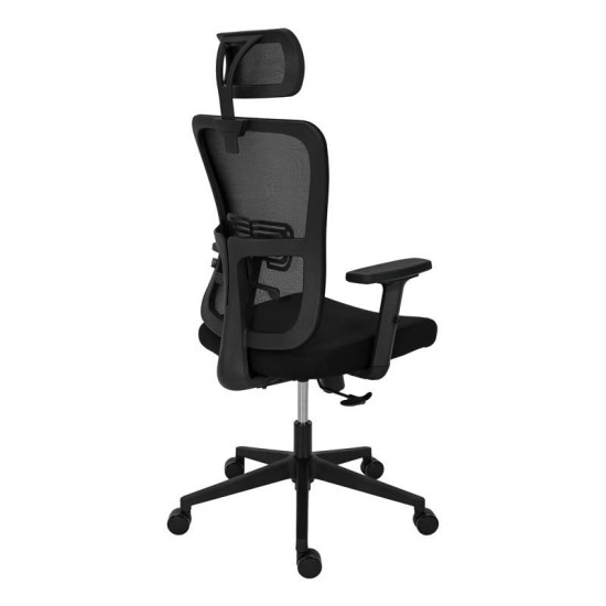 ΚΑΡΕΚΛΑ ΓΡΑΦΕΙΟΥ  FL9088 ΜΑΥΡΗ ΠΛΑΤΗ-ΜΑΥΡΟ ΚΑΘΙΣΜΑ 60x60x119-129εκ