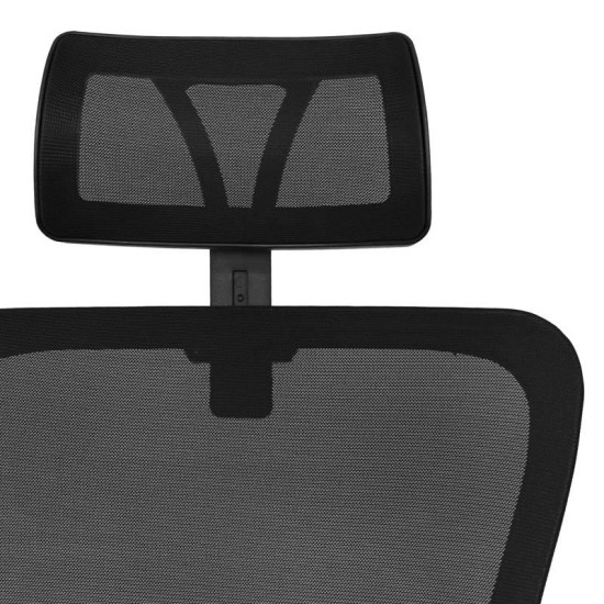 ΚΑΡΕΚΛΑ ΓΡΑΦΕΙΟΥ  FL9088 ΜΑΥΡΗ ΠΛΑΤΗ-ΜΑΥΡΟ ΚΑΘΙΣΜΑ 60x60x119-129εκ