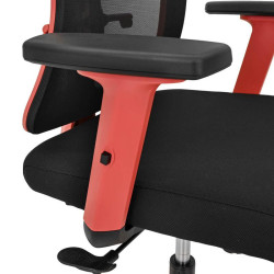 ΚΑΡΕΚΛΑ ΓΡΑΦΕΙΟΥ  FL9088 ΜΑΥΡΟ ΥΦΑΣΜΑ ΚΟΚΚΙΝΟ ΣΚΕΛΕΤΟ 60x60x119-129κ