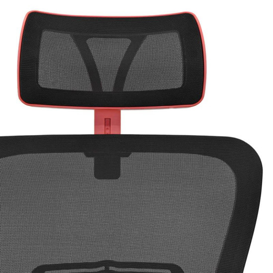 ΚΑΡΕΚΛΑ ΓΡΑΦΕΙΟΥ  FL9088 ΜΑΥΡΟ ΥΦΑΣΜΑ ΚΟΚΚΙΝΟ ΣΚΕΛΕΤΟ 60x60x119-129κ