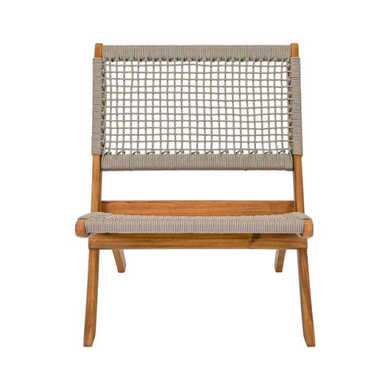 ΚΑΡΕΚΛΑ ΚΗΠΟΥ  "Lyra" ΦΥΣΙΚΟ ΞΥΛΟ ΑΚΑΚΙΑΣ ΜΕ ΜΠΕΖ ΚΟΡΔΟΝΙ 72x60x75εκ