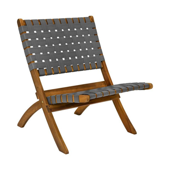 ΚΑΡΕΚΛΑ ΚΗΠΟΥ  "Solena" ΦΥΣΙΚΟ ΞΥΛΟ ΑΚΑΚΙΑΣ ΜΕ ΓΚΡΙ PU ΙΜΑΝΤΕΣ 72x60x75εκ