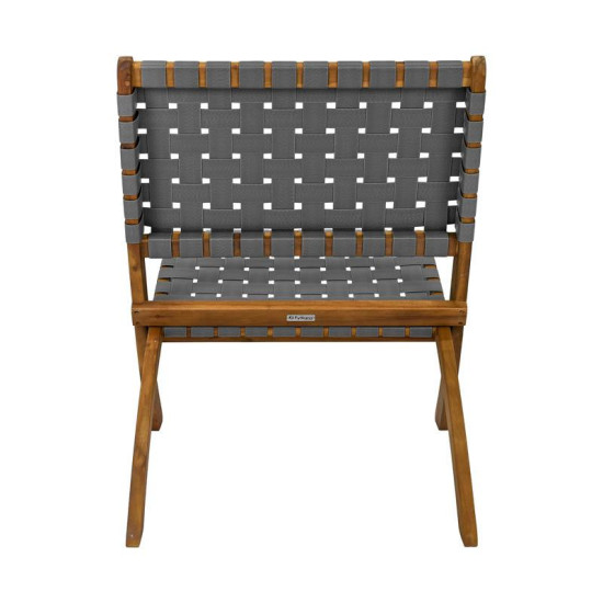 ΚΑΡΕΚΛΑ ΚΗΠΟΥ  "Solena" ΦΥΣΙΚΟ ΞΥΛΟ ΑΚΑΚΙΑΣ ΜΕ ΓΚΡΙ PU ΙΜΑΝΤΕΣ 72x60x75εκ