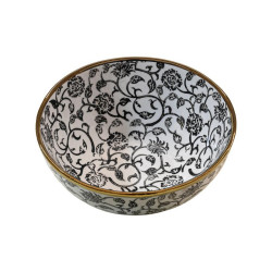 ΚΕΡΑΜΙΚΗ ΚΟΥΠ  FL22961 ΜΑΥΡΟ-ΛΕΥΚΟ-ΧΡΥΣΟ ΧΡΩΜΑ 25x10εκ