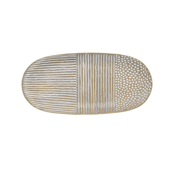 ΚΕΡΑΜΙΚΗ ΠΙΑΤΕΛΑ  FL23759 ΜΠΕΖ-ΛΕΥΚΟ ΧΡΩΜΑ 39x18x4εκ