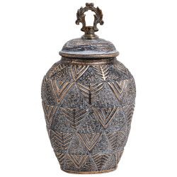 ΚΕΡΑΜΙΚΟ ΒΑΖΟ  818684 ΓΚΡΙ-ΧΡΥΣΟ 20x17x34εκ