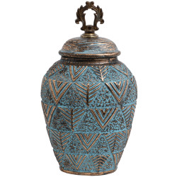 ΚΕΡΑΜΙΚΟ ΒΑΖΟ  818684 ΠΡΑΣΙΝΟ-ΧΡΥΣΟ 20x17x34εκ