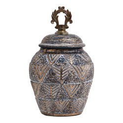 ΚΕΡΑΜΙΚΟ ΒΑΖΟ  818685 ΓΚΡΙ-ΧΡΥΣΟ 18*12*28 sls