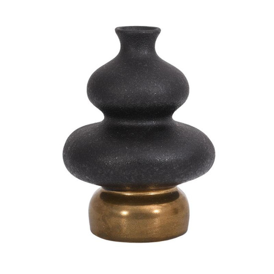 ΚΕΡΑΜΙΚΟ ΒΑΖΟ  FL0399 ΜΑΥΡΟ-ΧΡΥΣΟ ΧΡΩΜΑ 18x18x23εκ